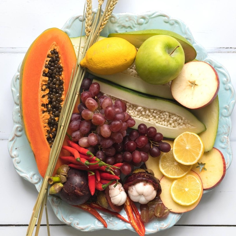 A colourful fruit platter